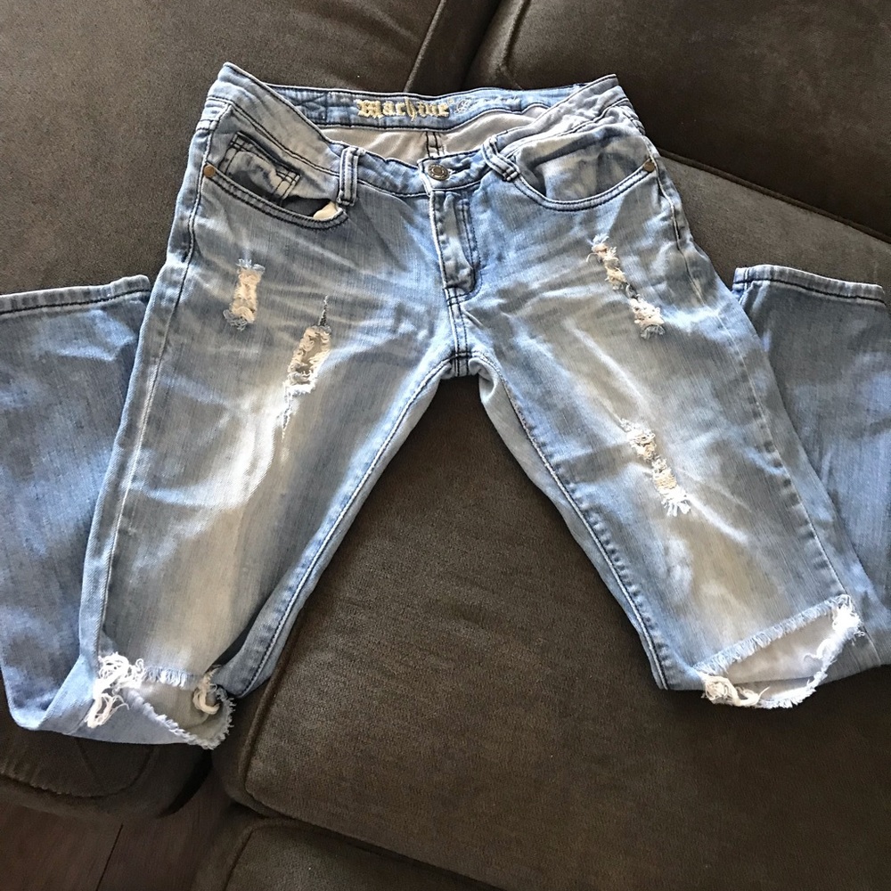 Machine light blue jeans